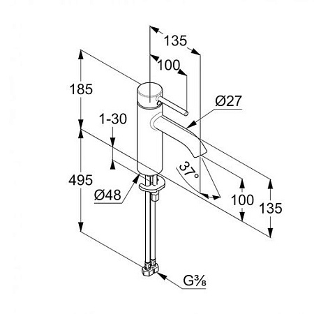 Смеситель Kludi Bozz 38282N076 для раковины, золото брашированное