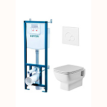 Комплект Santek Нео 1WH501758 подвесной унитаз + инсталляция + кнопка белая Комплект Santek Нео 1WH501758 подвесной унитаз + инсталляция + кнопка белая