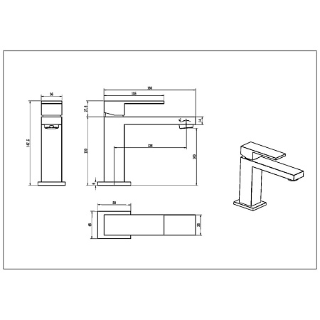 Смеситель Boheme Qubic 471-NB для раковины, никель брашированный