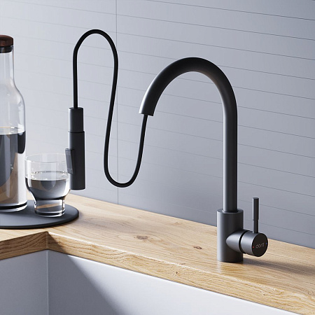 Смеситель Dorff Logic D3007522 для кухонной мойки черный