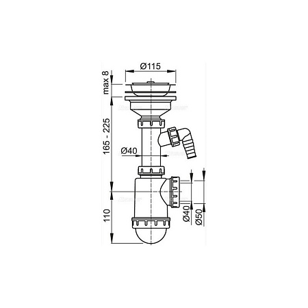 Сифон для раковины AlcaPlast A446P-DN50/40