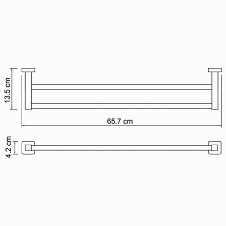 Полотенцедержатель WasserKRAFT Lippe K-6540 двойной, хром