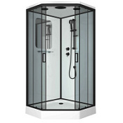 Душевая кабина Niagara Premium NG-6902-01D BLACK 100x100x220 тонированное/профиль черный матовый