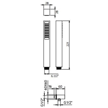 Душевая лейка Palazzani Young 9910R838 черный матовый