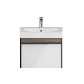 Тумба с раковиной Kerama Marazzi Modula MO.60.1+1\AR 60 1 ящик, арабика/белый глянцевый