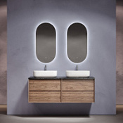 Мебель для ванной со столешницей Sancos Marmi 2.0 140 MR2.070ECH+TT140A1X дуб чарльстон/Black Sky