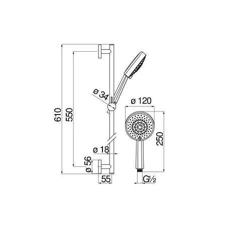 Душевой гарнитур Nobili AD140/54WM белый матовый