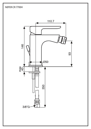 Смеситель Emmevi Nefer 77004CR для биде, хром