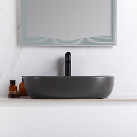 Раковина накладная BelBagno BB1084-H311 60x42x14 серый матовый