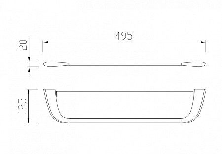 Полка стеклянная ABBER Nord AA1555B черный матовый