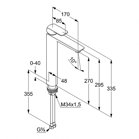 Смеситель Kludi Ameo 412980575 для раковины, хром