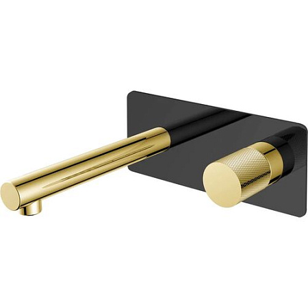 Смеситель Boheme Stick 125-BG.2 для раковины, ручка Touch, черный/золото