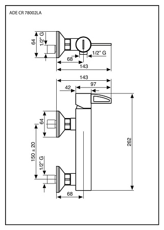 Смеситель Emmevi Ade 78002LACR для душа, хром