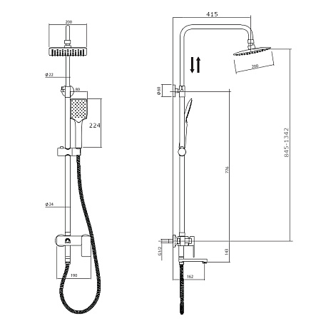 Душевая стойка RUSH Без серии ST4235-30 хром