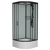 Душевая кабина Frank F409/2 М Black 90x90 стекло матовое, черный