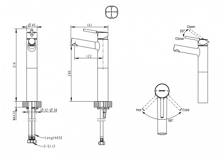 Смеситель Bravat Palace F1172217CP-A-RUS для раковины хром