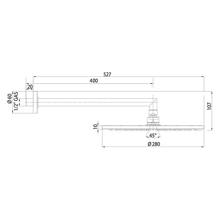 Верхний душ Bossini Cosmo H70596I.043 сатинированное золото