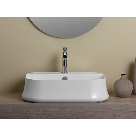 Раковина накладная Simas Sharp SH 09 60x42x16 с 1 отверстием под смеситель, белый
