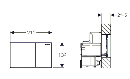 Кнопка смыва Geberit Sigma 60 115.640.SI.1 двойной смыв, цинковое литье, стекло белое