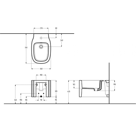 Биде подвесное Migliore Mare 32055 золото