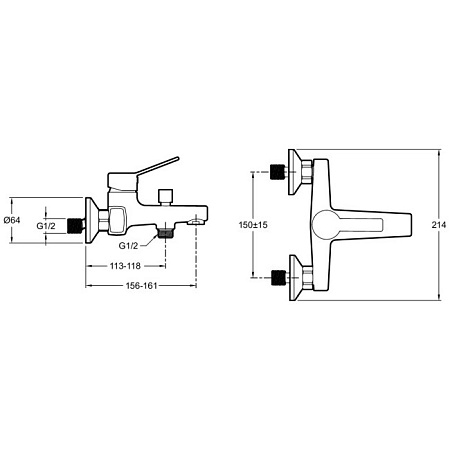Смеситель Jacob Delafon EO E24160RU-CP для ванны с душем
