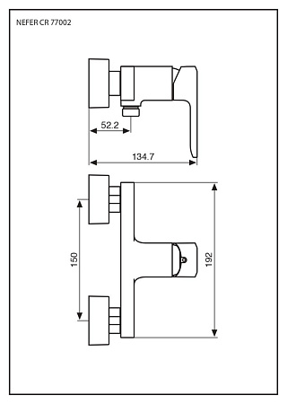Смеситель Emmevi Nefer 77002CR для душа, хром
