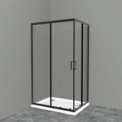 Душевой уголок BelBagno Uno UNO-195-AH-2-120/90-C-NERO прозрачное стекло