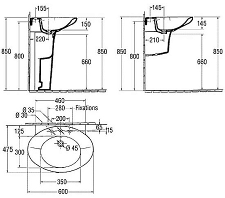 Раковина Jacob Delafon Presquile E1231