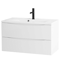 Тумба с раковиной BelBagno Marino MARINO-900-2C-SO-BL-P + BB900/450-LV-MR-PR 90 bianco lucido Тумба с раковиной BelBagno Marino MARINO-900-2C-SO-BL-P + BB900/450-LV-MR-PR 90 bianco lucido