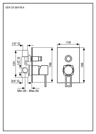 Смеситель Emmevi Gea 26019LACR для душа, хром