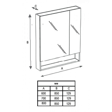 Шкаф-зеркало Roca Gap ZRU9000084 60 белый