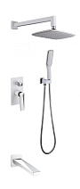 Душевой комплект Boheme Venturo 374-W-2 для ванны с душем, белый/хром