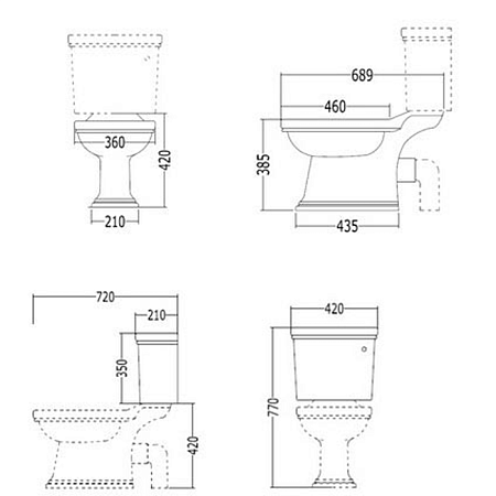 Унитаз-компакт Devon&Devon Rose IBWCROSE белый