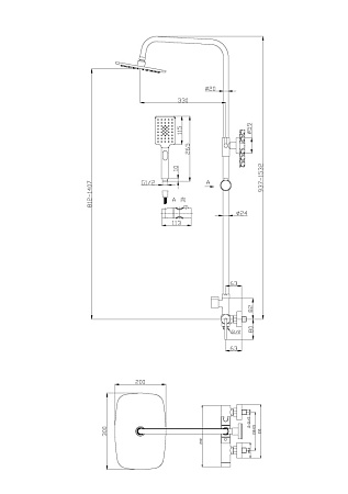 Душевая стойка BelBagno Acqua ACQUA-DOCM-CRM хром