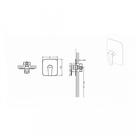 Смеситель Bravat Source PB8173218BW-ENG для душа, черный
