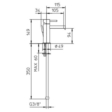 Смеситель Palazzani Digit 3 49311143 для раковины, белый матовый