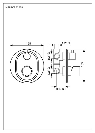 Смеситель Emmevi Minu 83029CR для душа, хром