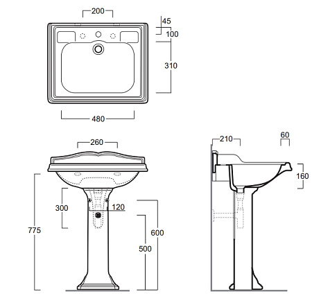 Раковина подвесная Simas Arcade AR 824 bia 1 hole 68x54x16 с 1 отверстием под смеситель, белый