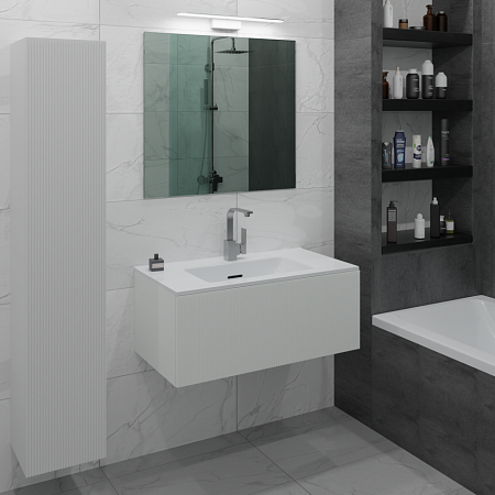 Тумба с раковиной La Fenice Terra FNC-01-TER-B-60 Bianco белый матовый