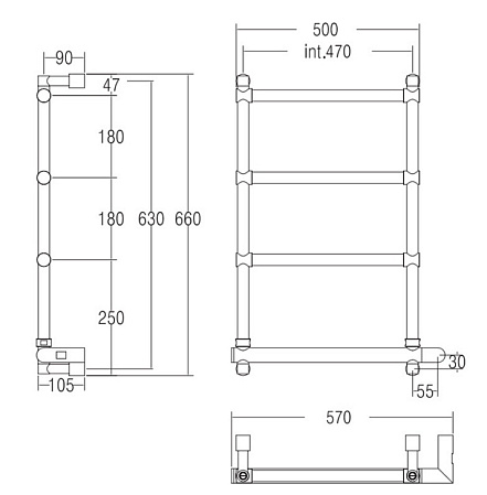 Полотенцесушитель электрический Margaroli Sole 5424704CRNB хром