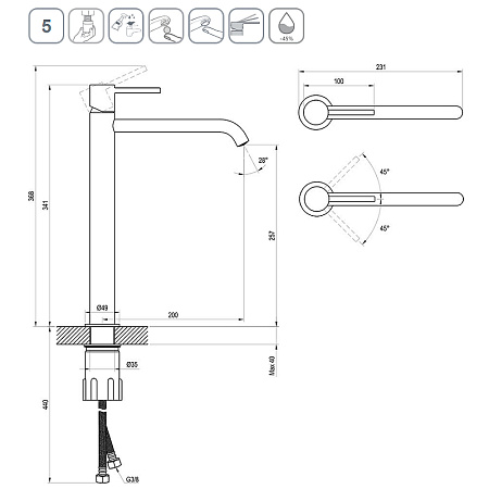 Смеситель Ravak Espirit ES 014.00CR X070194 для раковины, хром