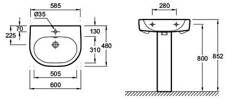 Раковина Jacob Delafon Kandel E1464-00 60х48 см