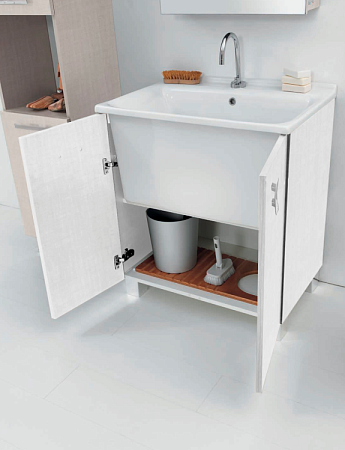 Тумба c хозяйственной раковиной Kerasan Aquadom 9164k3*0 75х50 белый матовый