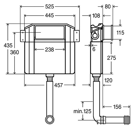 Смывной бачок скрытого монтажа Viega Visign 2H 622220 для унитазов