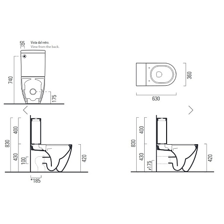 Унитаз-компакт GSI Pura 880611 белый глянцевый