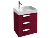 Тумба с раковиной Jacob Delafon Rythmik 60 см, 3 ящика, малиновая