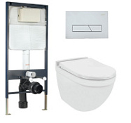 Комплект Jaquar Solo JAQUAR-WC-SET-03 инсталляция + унитаз подвесной + кнопка Комплект Jaquar Solo JAQUAR-WC-SET-03 инсталляция + унитаз подвесной + кнопка