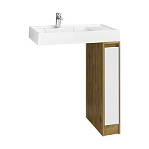 Тумба с раковиной Aquaton Лондри 1A267101LHDR0 20 Дуб рустикальный/белый