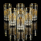 Набор стаканов Migliore Gloria 25698 хрусталь/декор золото