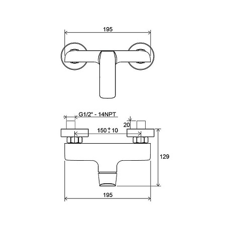 Смеситель Ravak Flat FL 032.00 X070121 для душа хром